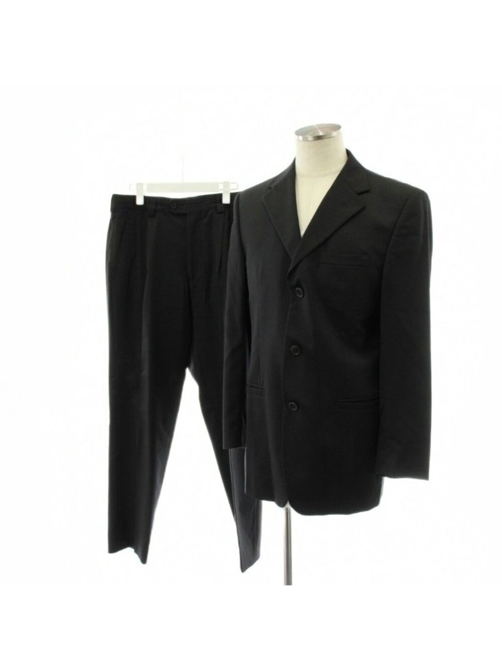 Versace Suit Set Tailored Jacket Single Pants Trousers 50 Black